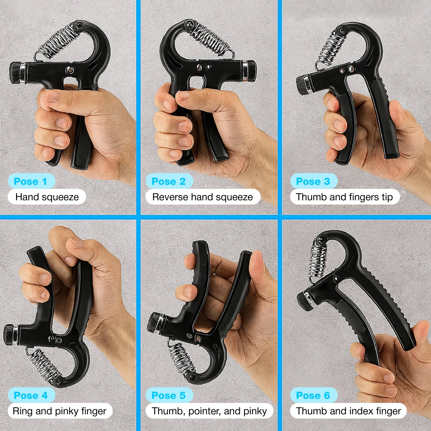 Hand Grip Exerciser Strengthener Adjustable Resistance 11-132 Lbs (5-60kg)