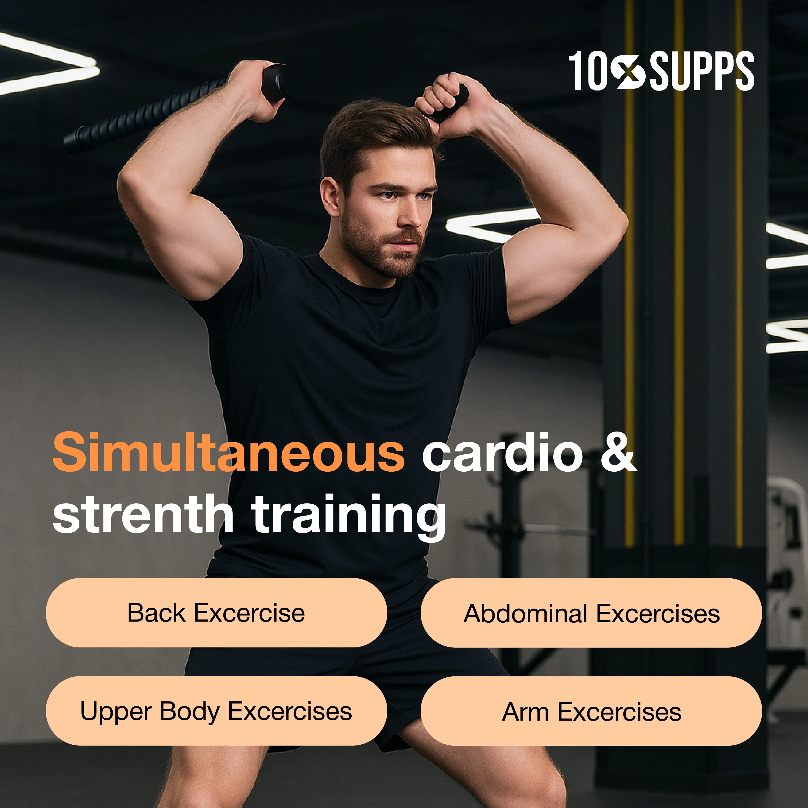 10xSUPPS Cordless Battle Rope